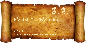 Bábás Nándor névjegykártya